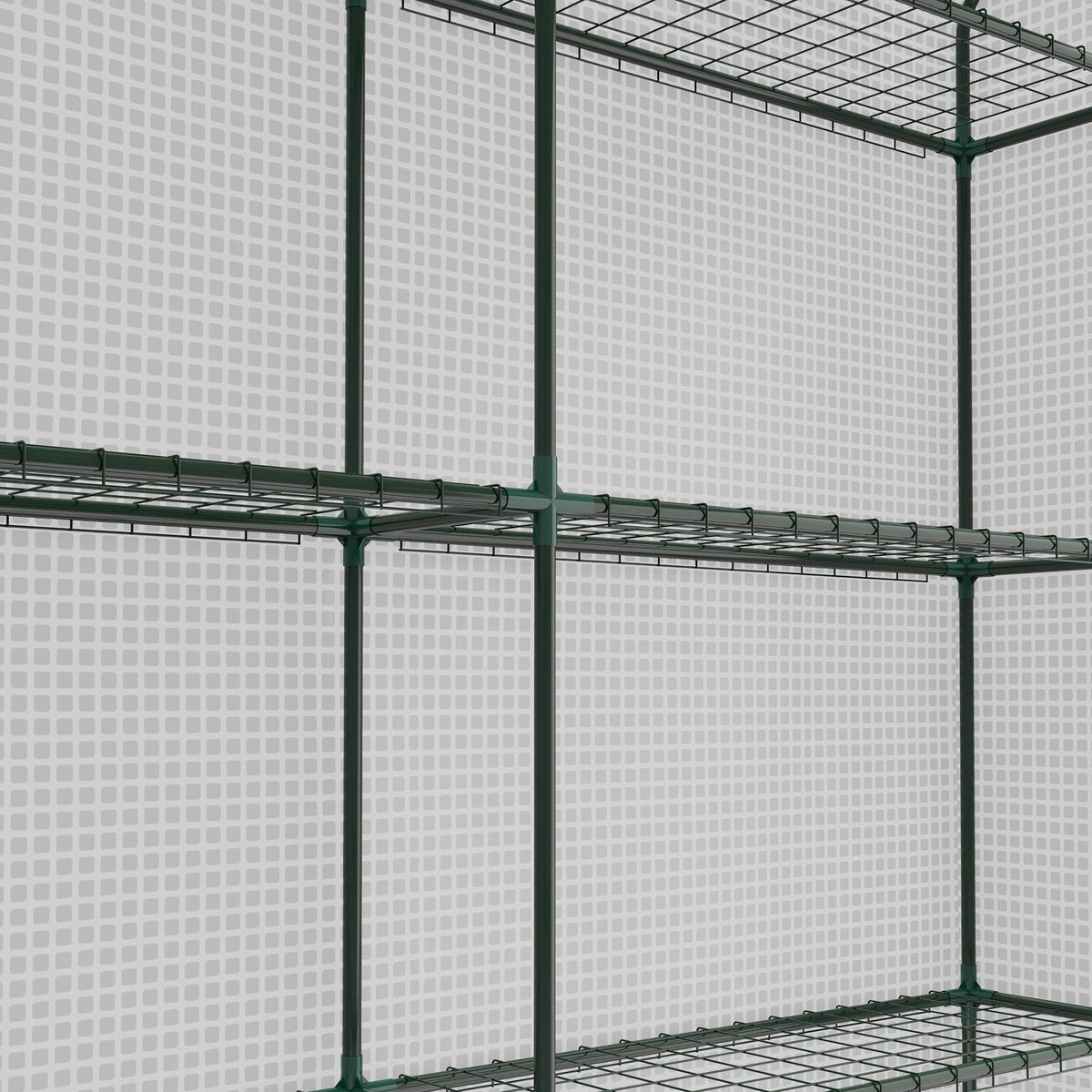 Walk-in Greenhouse with 4 Tier 24 Shelves, Portable Grow House with Roll-up Zipped Door, 244 x 180 x 210 cm, White