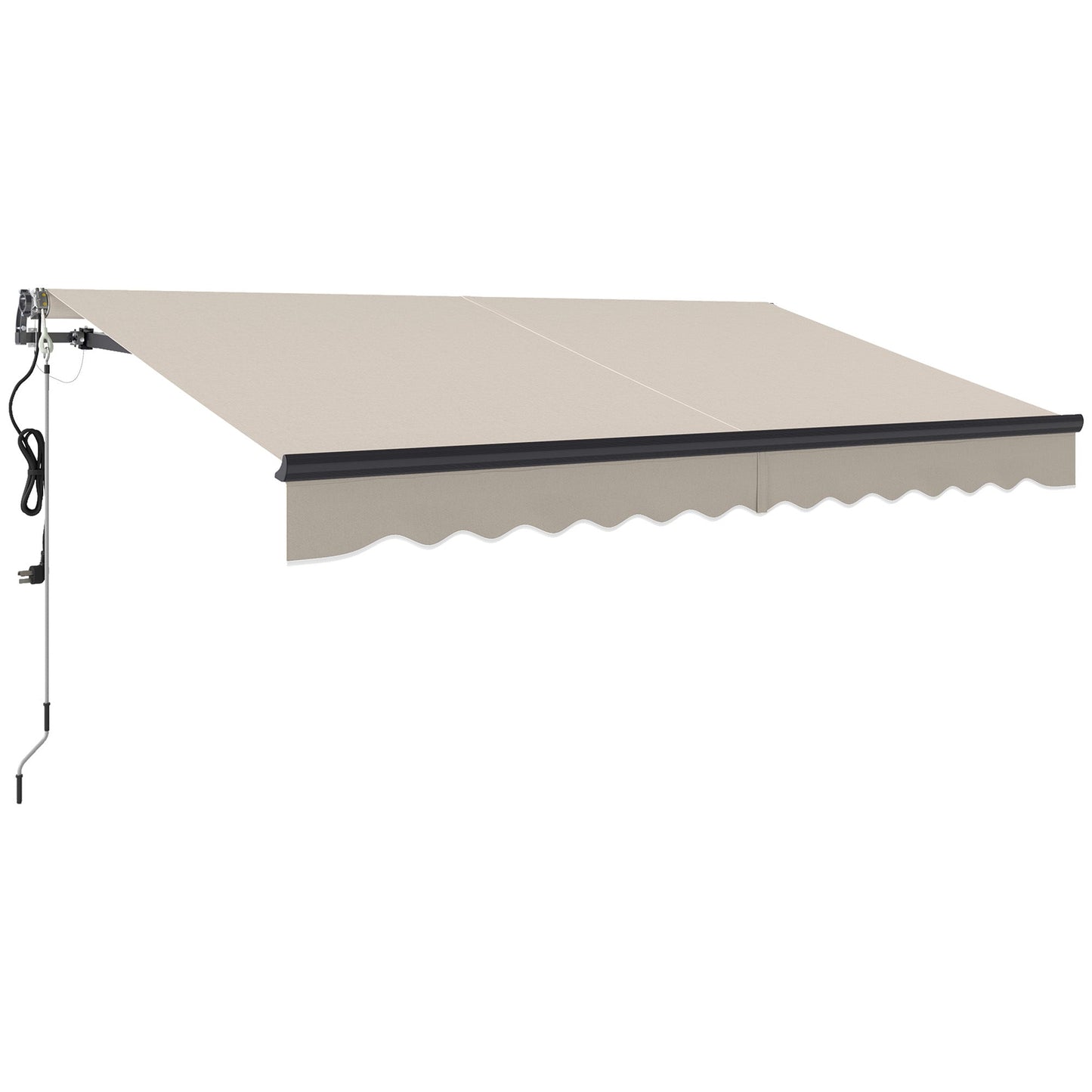 3.5 x 3(m) Electric Awning with Remote Controller, Aluminium Frame DIY Retractable Awning, UPF30+ Sun Shade Canopy for Garden Patio Deck Door Window, Beige
