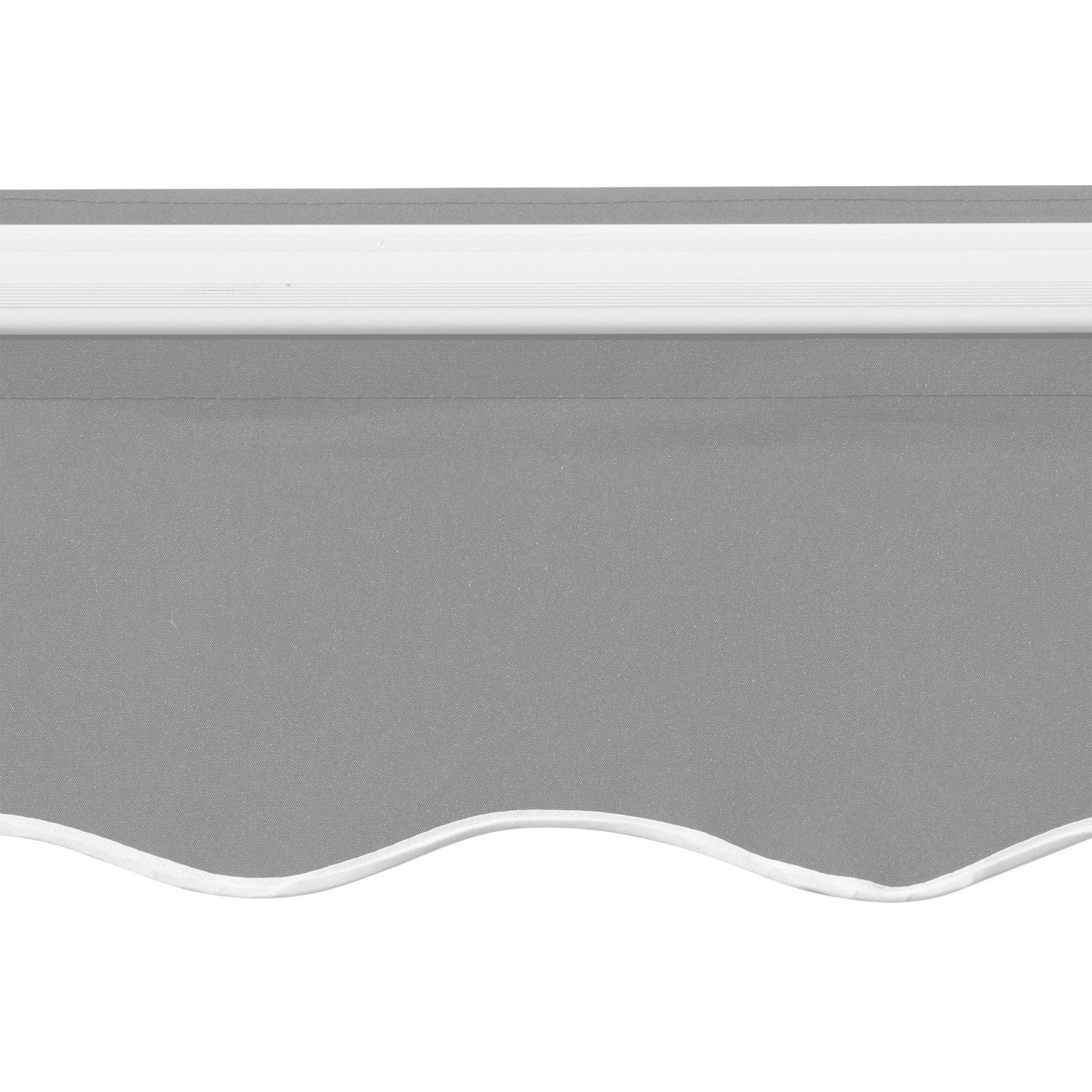 3 x 2m Manual Window Awning Canopy Garden Outdoor Shelter Patio Sun Shade UV Blocker Light Weight Aluminium Frame w/ Hand Crank Light Grey