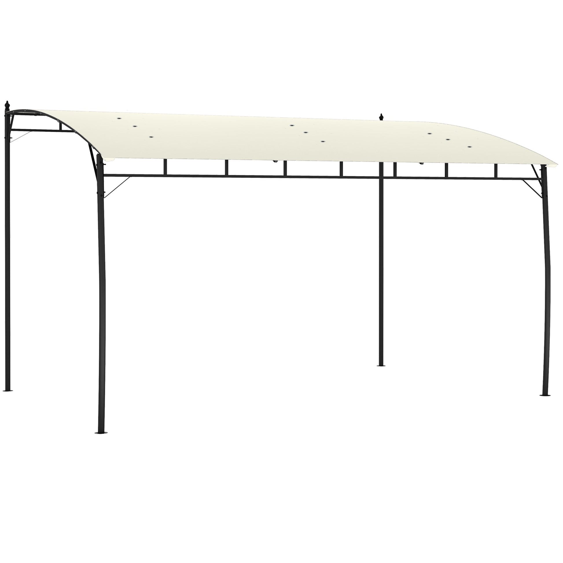 3 x 4m Pergola, Lean to Garden Gazebo with UV-Resistant Canopy and Metal Frame, Outdoor Sun Shade Shelter for Porch, Patio, Deck, Cream White