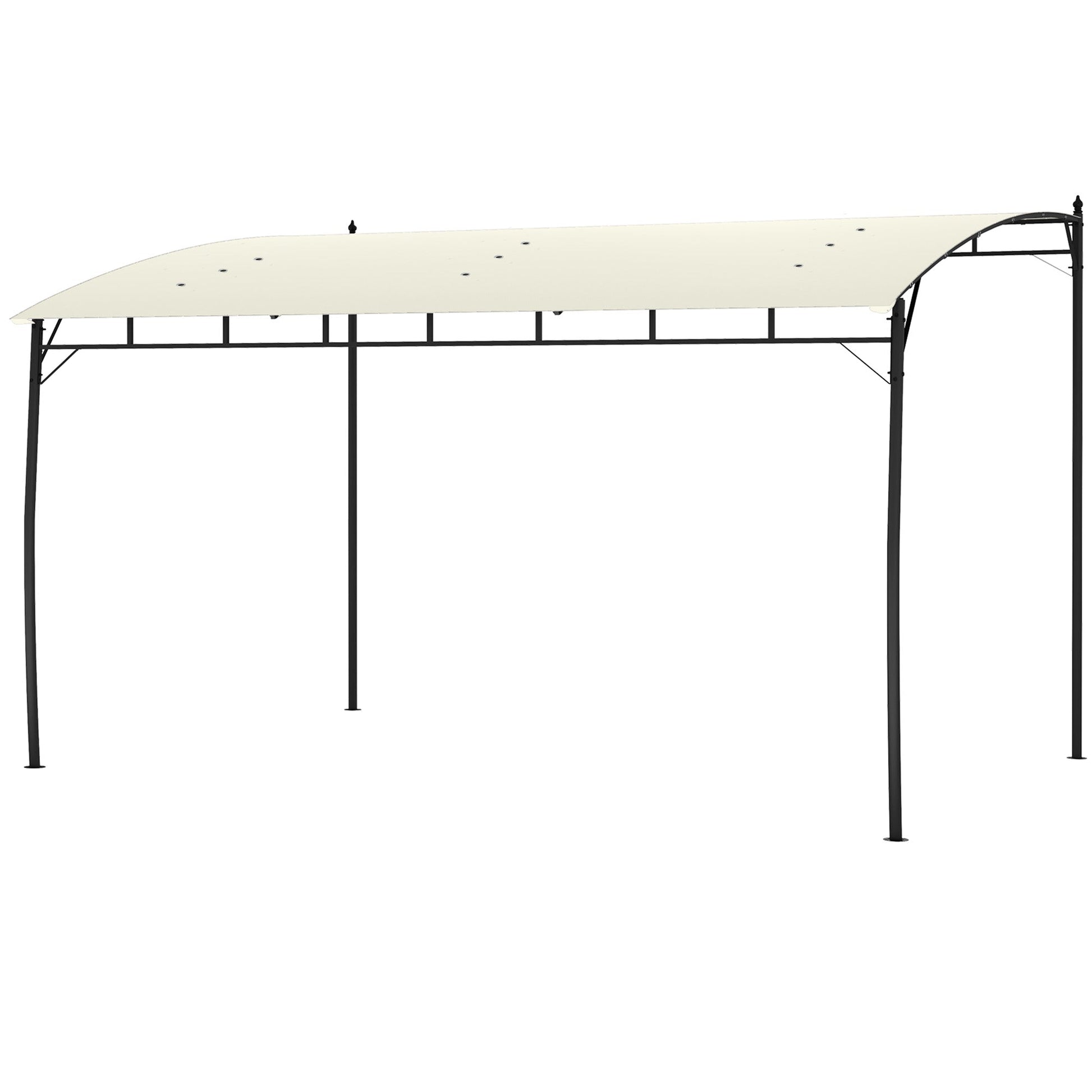 3 x 4m Pergola, Lean to Garden Gazebo with UV-Resistant Canopy and Metal Frame, Outdoor Sun Shade Shelter for Porch, Patio, Deck, Cream White