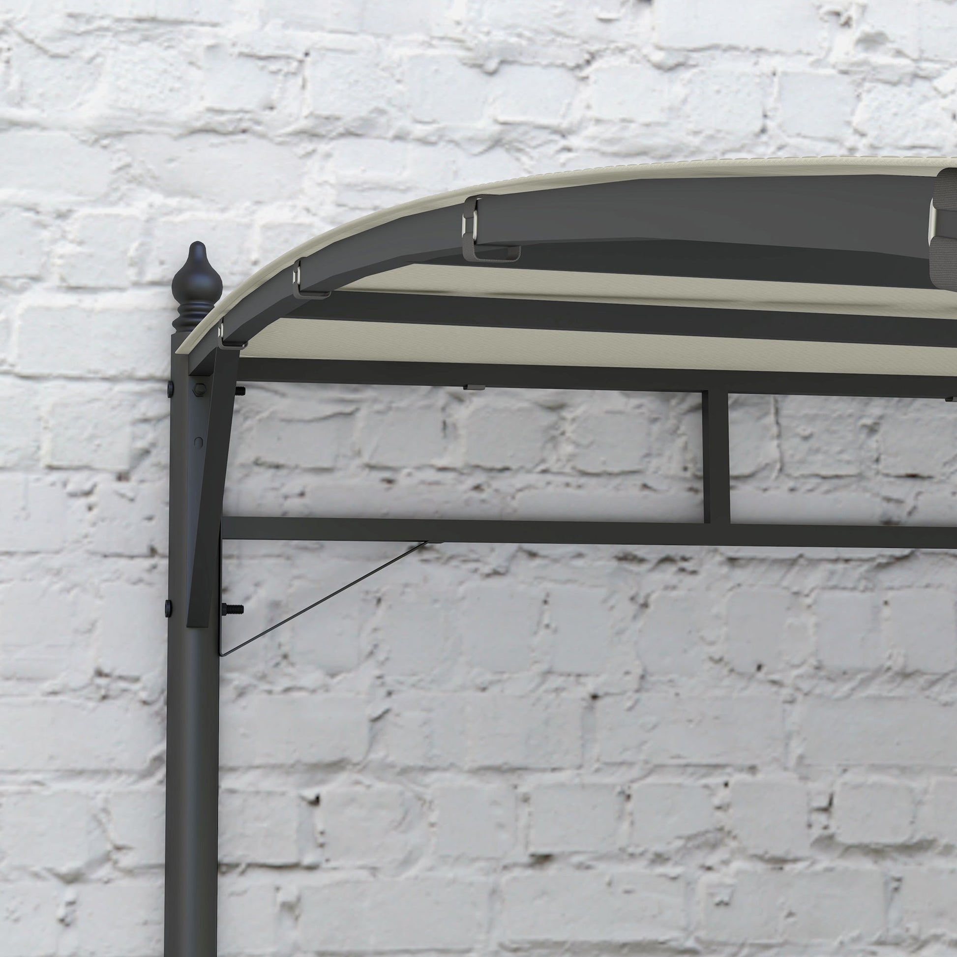 3 x 4m Pergola, Lean to Garden Gazebo with UV-Resistant Canopy and Metal Frame, Outdoor Sun Shade Shelter for Porch, Patio, Deck, Cream White