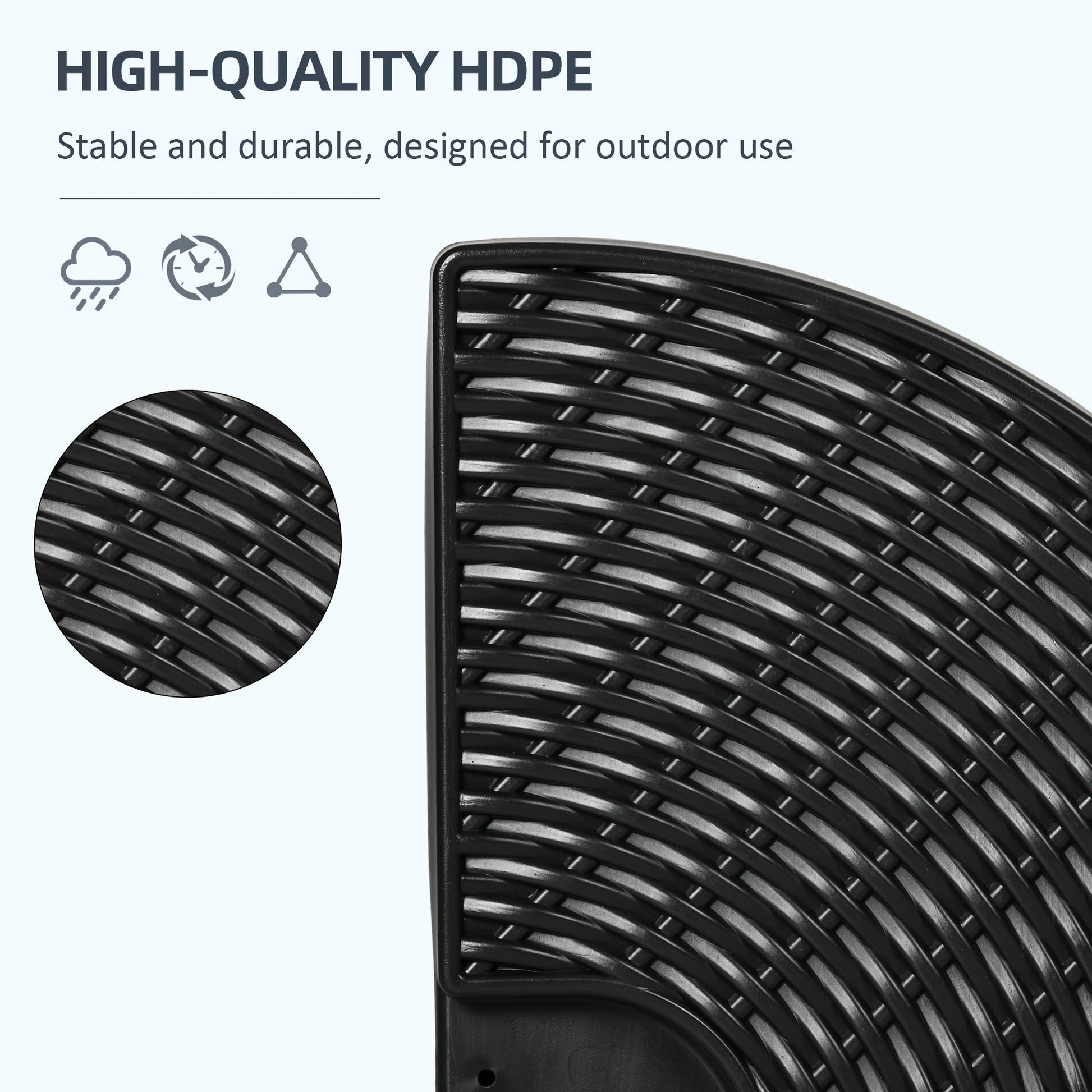 4PCs Parasol Bases, Patio Umbrella Weights for Parasol, Wicker Effect HDPE Water and Sand Filled Garden Umbrella Base with Built-in Handles, Black
