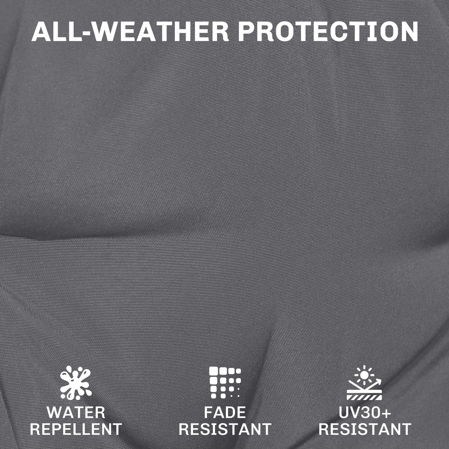 Outdoor Chair Seat Cushions Set of 2, Garden Chair Cushions with 7cm Thick Foam & Ties, Water Repellent and UV Resistant Covers for Patio Furniture 40x40cm, Dark Grey