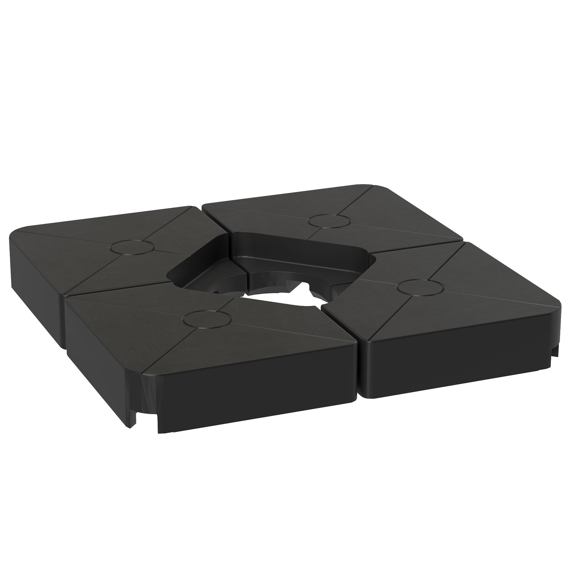 Umbrella Weights for Cantilever Parasols, Set of 4 Heavy Duty Parasol Base Weights, 64kg Sand or 55kg Water Filled, Black