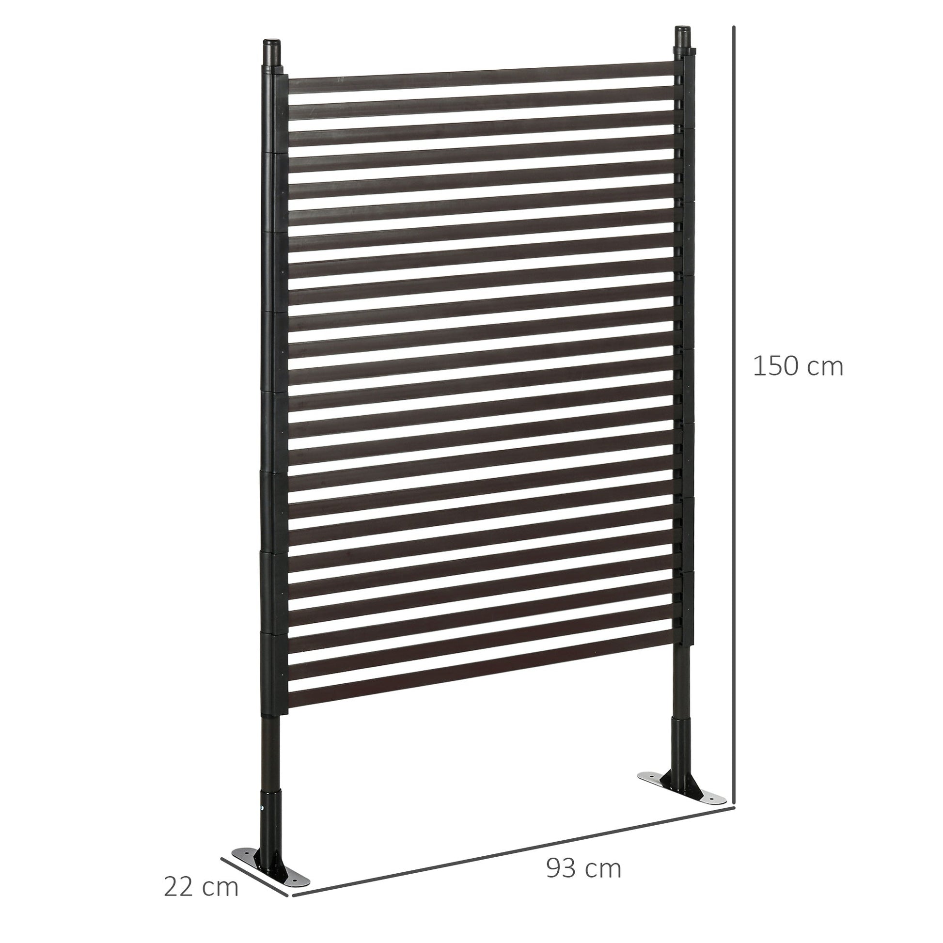 Garden Fence with 2 Standing Ways for Hard & Soft Ground, Decorative Outdoor Divider, Metal Animal Barrier Fence for Garden Patio, Brown