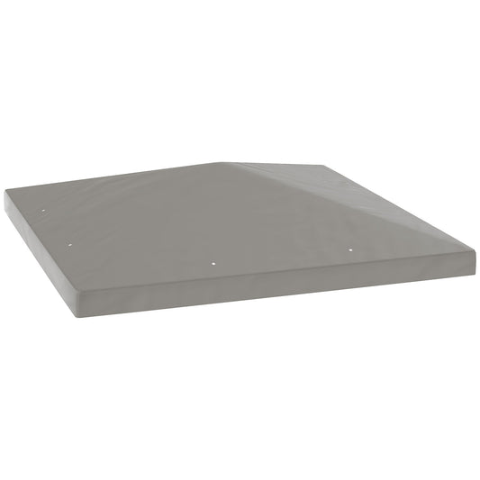 3 x 3(m) Gazebo Canopy Replacement Cover, Garden Gazebo Roof Replacement with Drain Holes, Water Resistant PVC Coating, 370g/㎡, UPF30+, TOP COVER ONLY, Grey