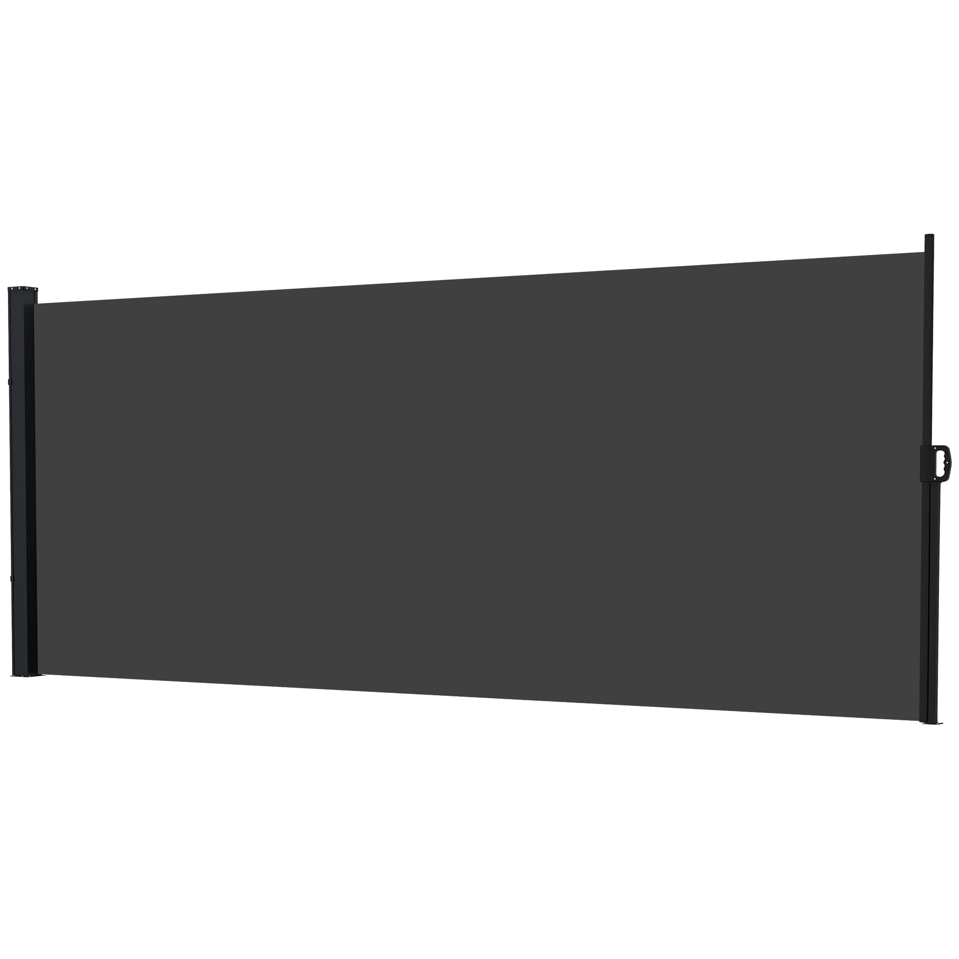 Retractable Side Awning, Garden Privacy Screen Divider, Full Cassette Wind Breaker for Hot Tub, Balcony, Terrace, Pool, 400 x 160cm, Black