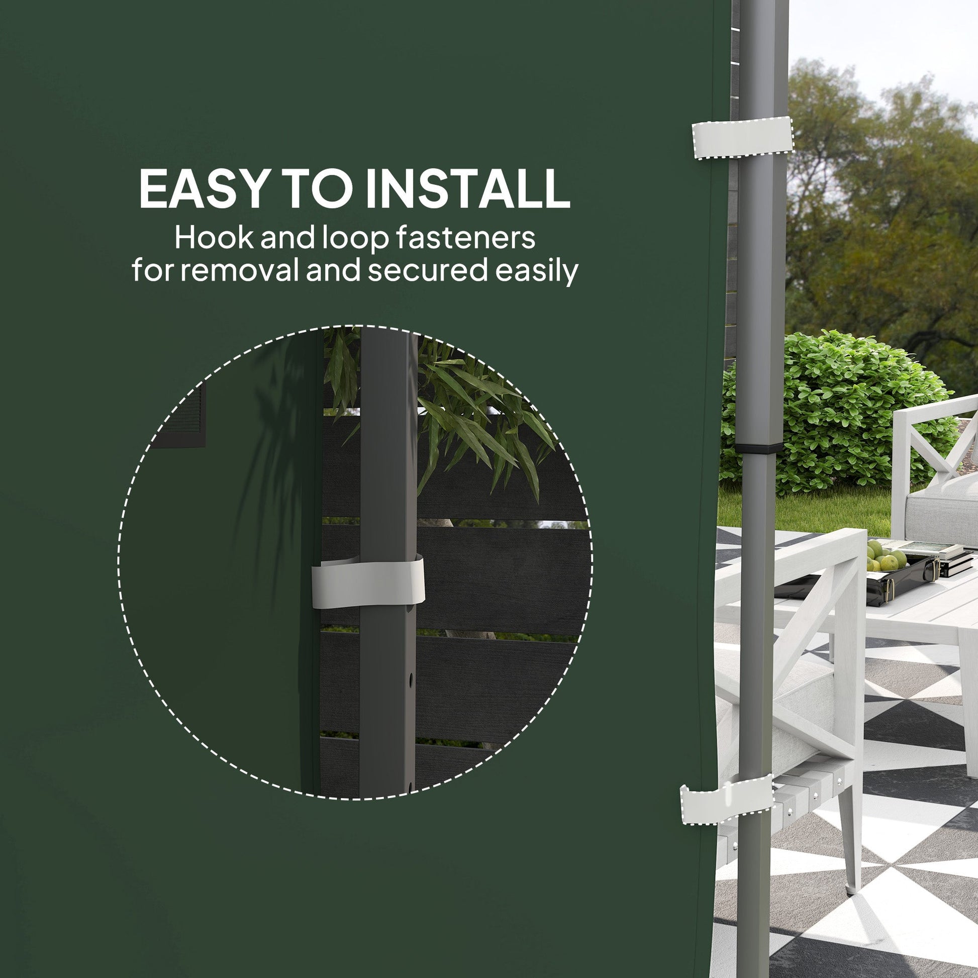 Gazebo Side Panel, Canopy Sidewall Panel with 4 Mesh Bags and 2 Storage Pockets for 3 x 3 m Straight Leg Pop Up Gazebos, 1 Pack Sidewall Only, Green