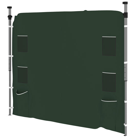 Gazebo Side Panel, Canopy Sidewall Panel with 4 Mesh Bags and 2 Storage Pockets for 3 x 3 m Straight Leg Pop Up Gazebos, 1 Pack Sidewall Only, Green