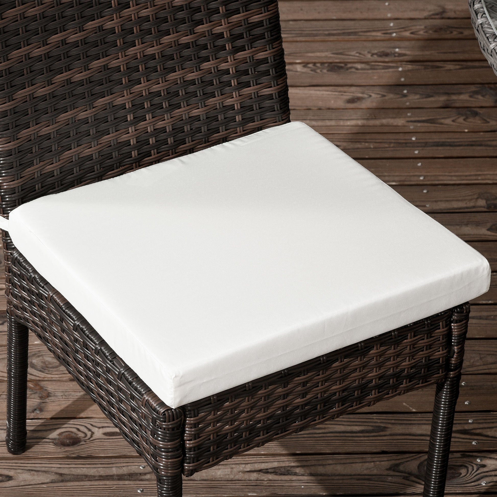 4 Pieces PE Rattan Garden Chairs with Cushion, Patio Wicker Dining Chairs with Backrest for Patio, Deck, Garden, Brown
