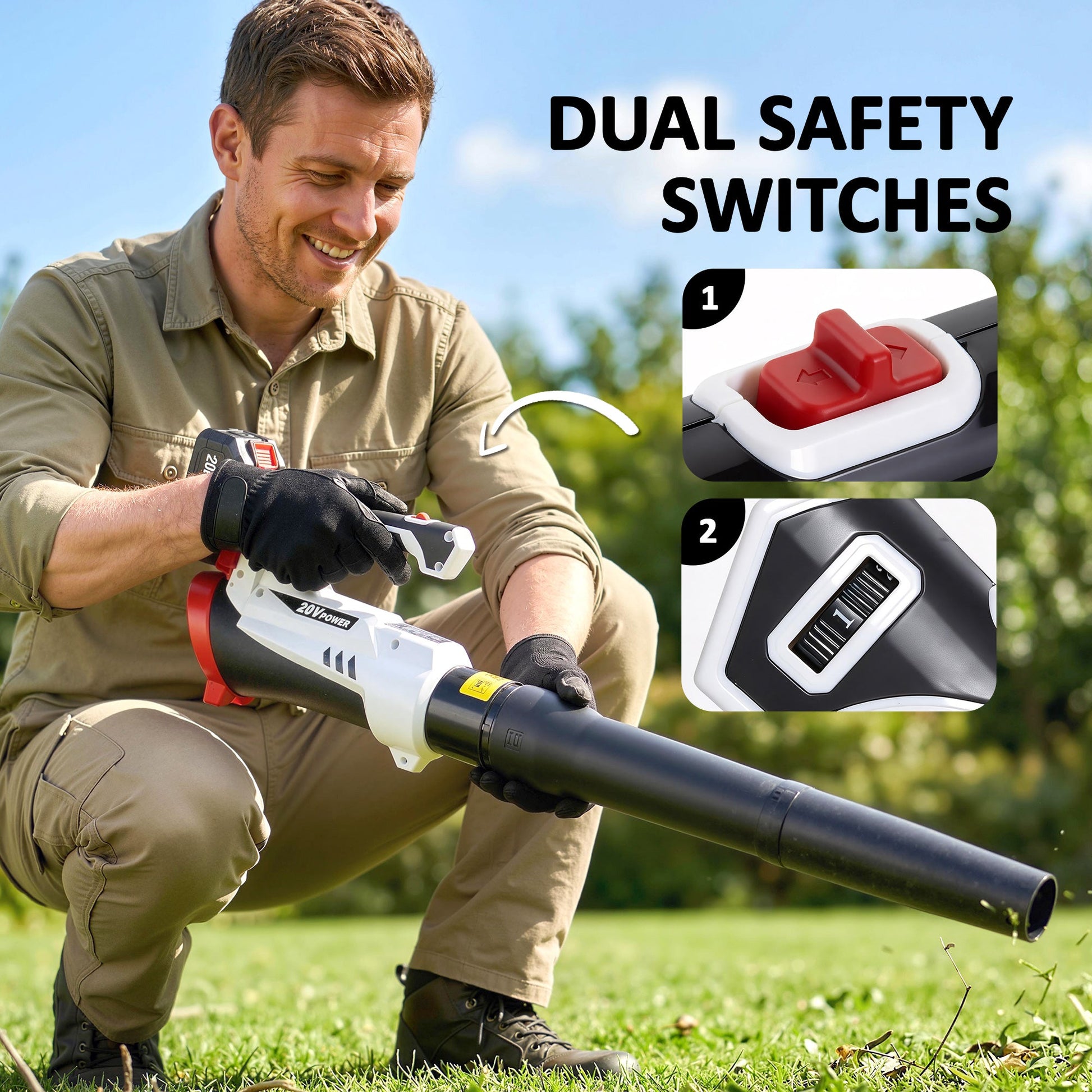 Leaf Blower Cordless with 4000mAh Battery & Charger, 18V Lightweight Handheld Garden Blower with 6 Speed Levels, 23000 RPM, 149 km/h for Leaves, Snow, Dust, Debris Removal, Car Cleaning