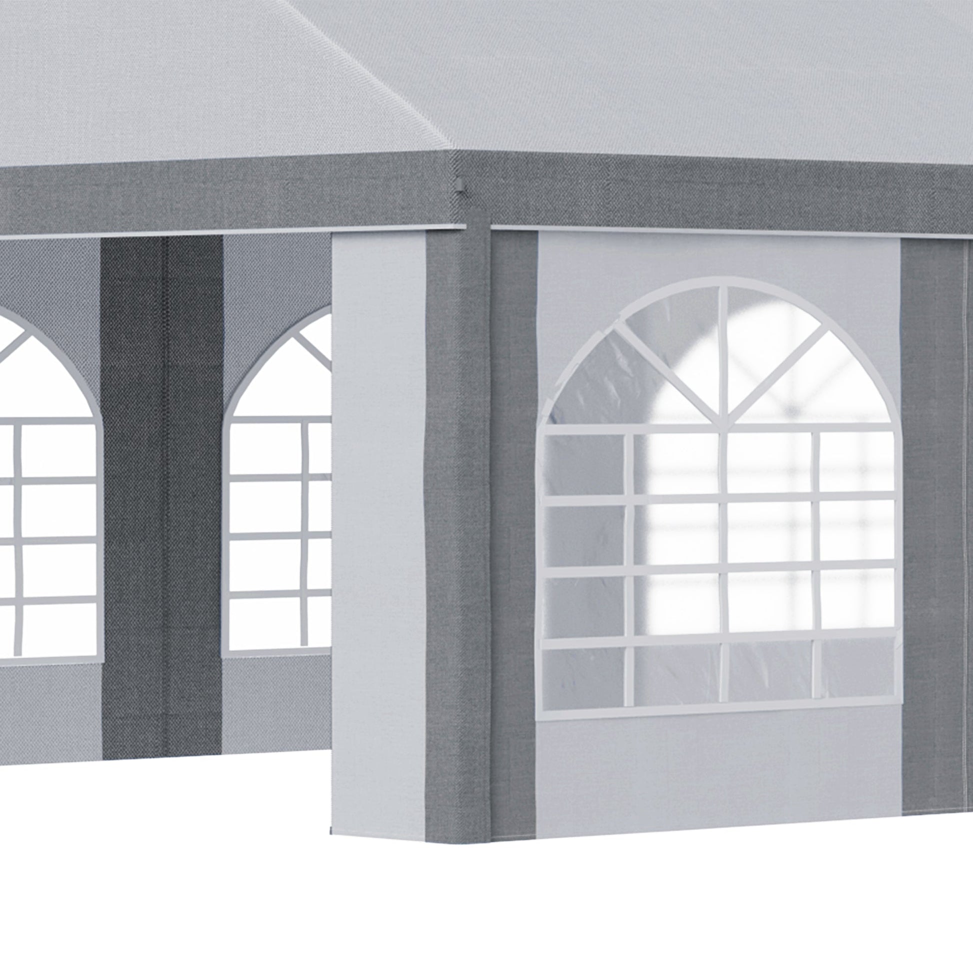 8 x 4m Galvanised Party Tent, Marquee Gazebo with Sides, Eight Windows and Double Doors, for Parties, Wedding and Events