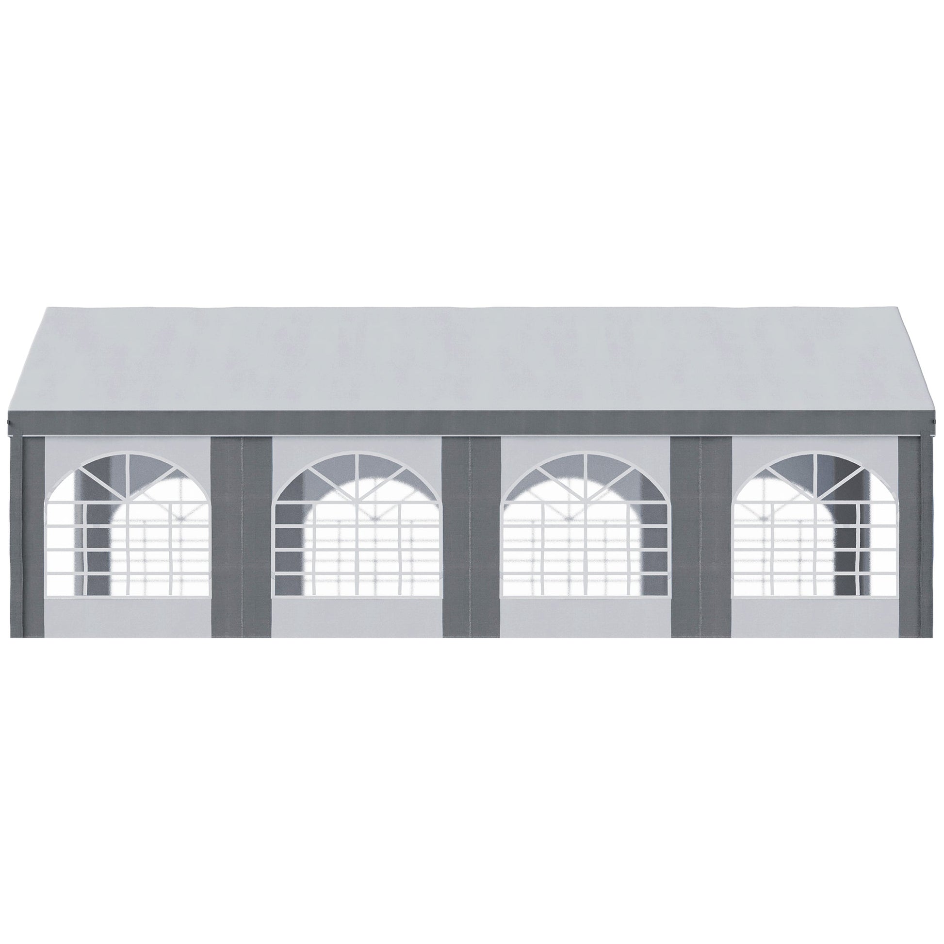 8 x 4m Galvanised Party Tent, Marquee Gazebo with Sides, Eight Windows and Double Doors, for Parties, Wedding and Events