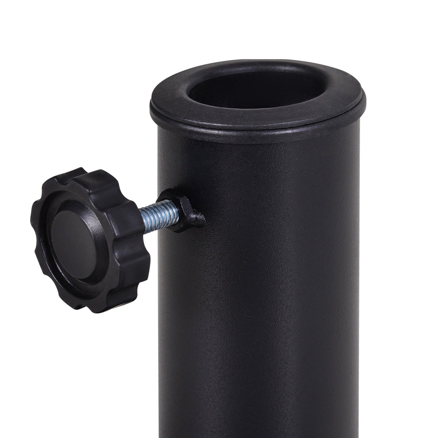 9kg Resin Parasol Base, Half Round Umbrella Stand with Floral Design for Garden, Outdoor, Suitable Umbrella Rod: Φ3.8cm, Φ4.8cm, Black