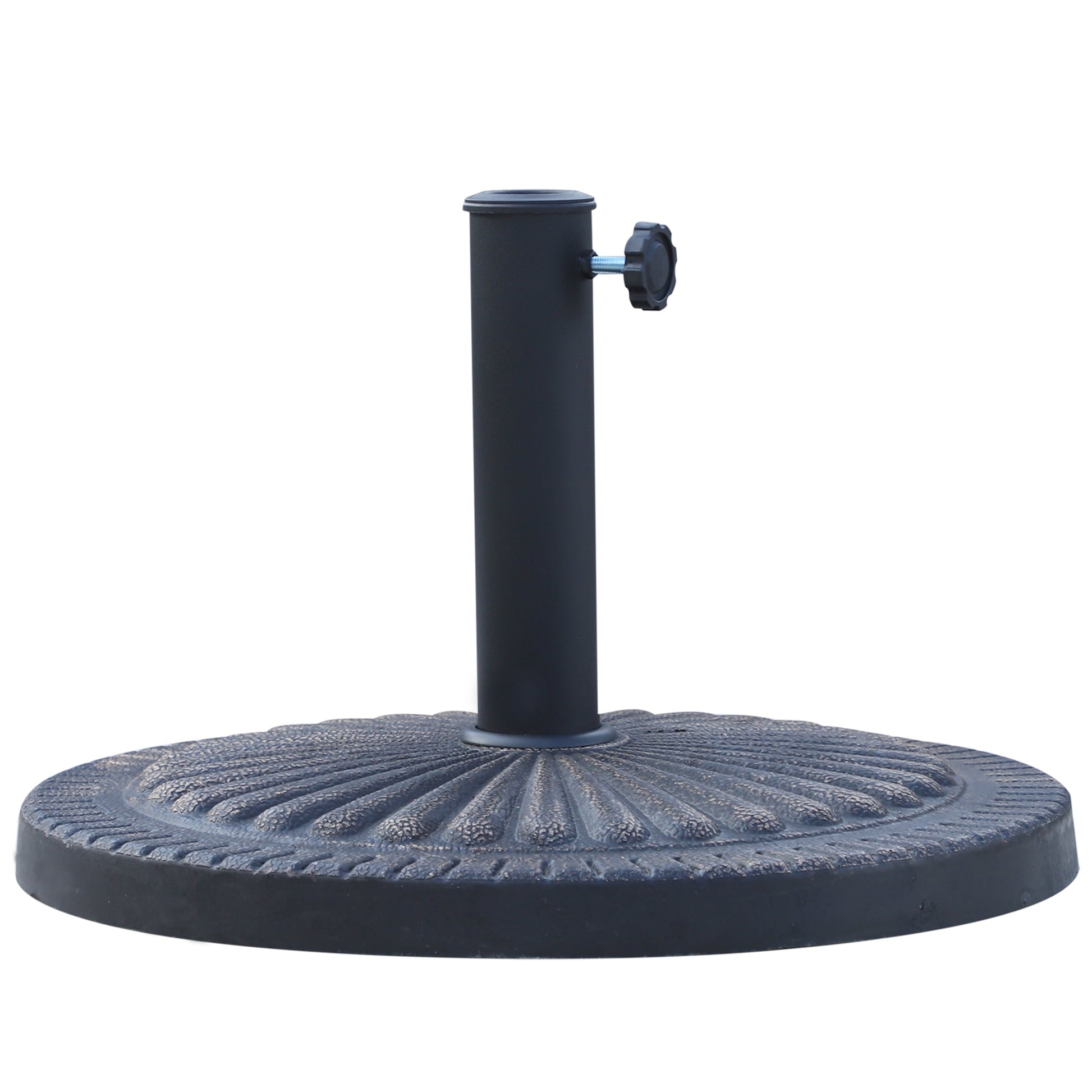 14kg Garden Parasol Base, Round Resin Sun Umbrella Base, Outdoor Umbrella Stand for 38mm or 48mm Outdoor Umbrella Poles, Bronze Tone